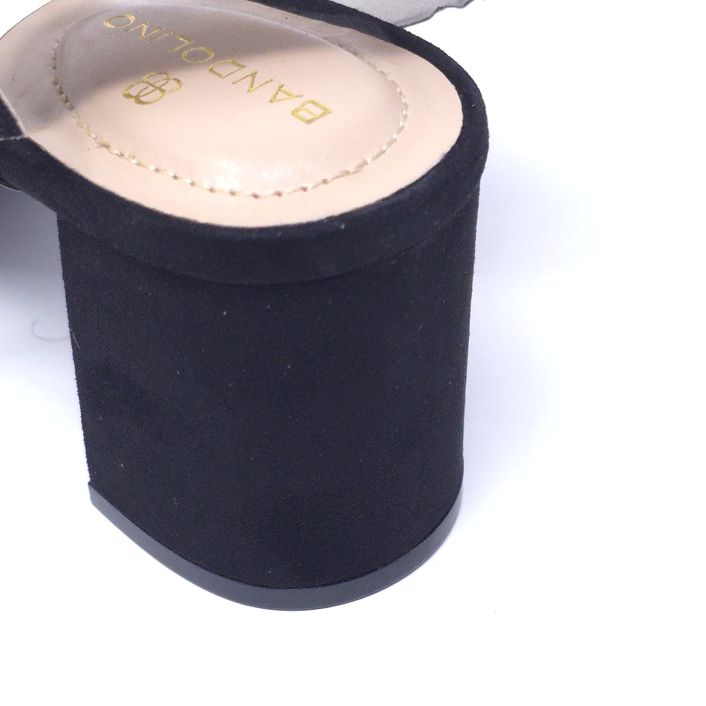 Bandolino Pennie 2 Genuine Suede Block Heel Ankle Strap Sandals Black 6M - Picture 9 of 11